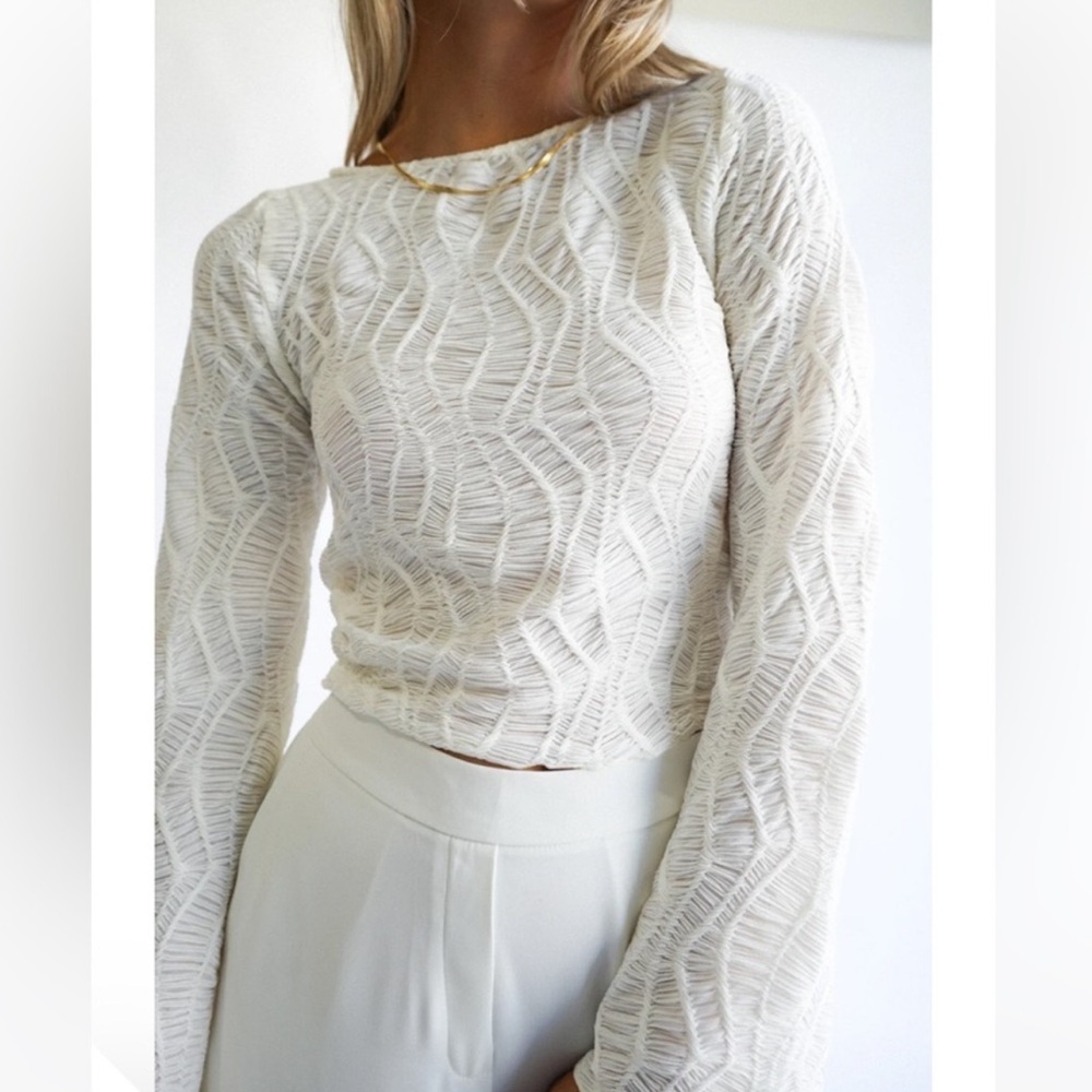 Yllw The Label White textured Top - XS